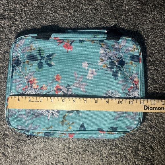 Bang And Carson Large Hanging Travel Bag Turquoise With Flowers New - Picture 5 of 8